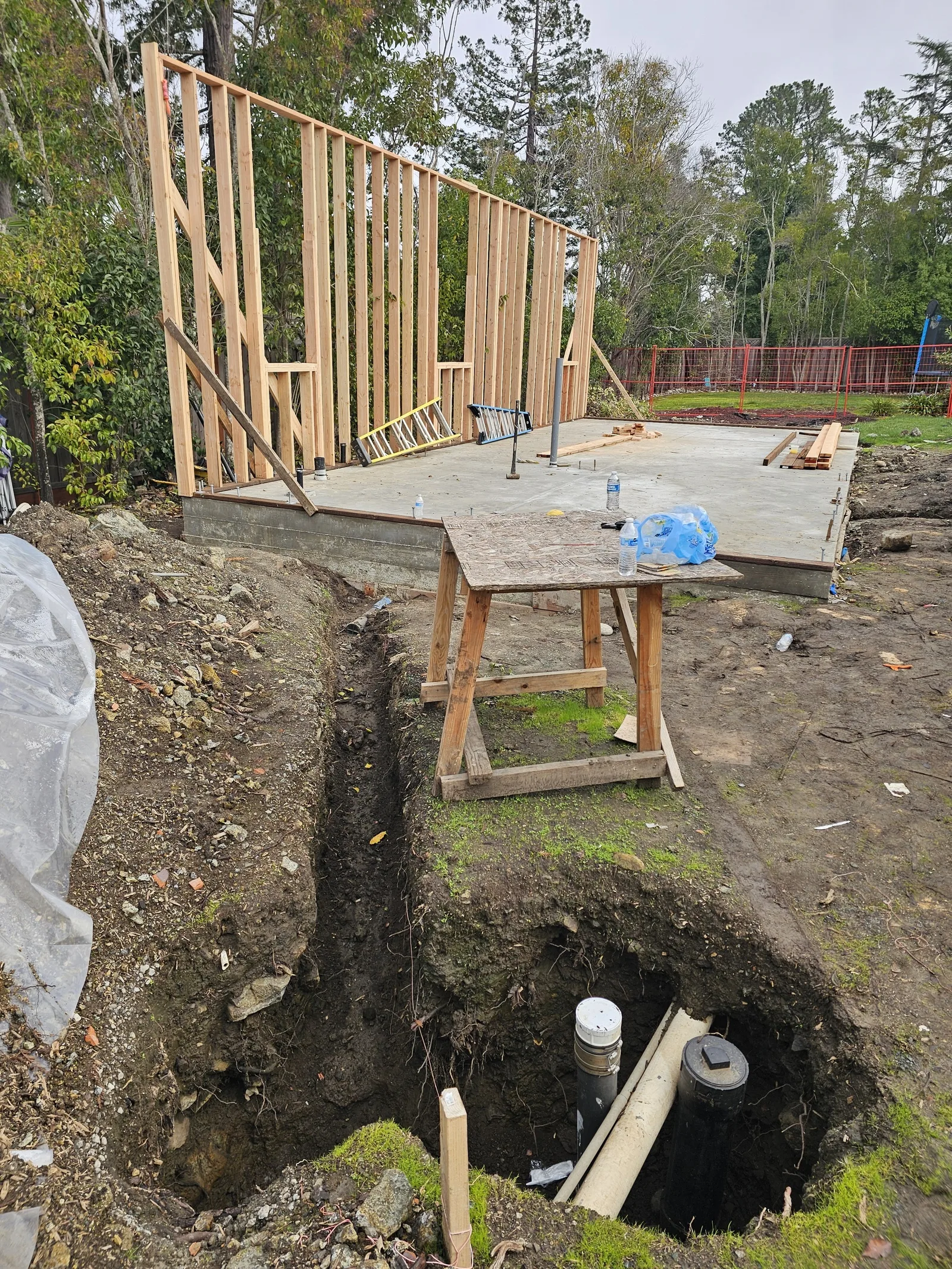 Hillsborough ADU, foundation and site prep, January 2025