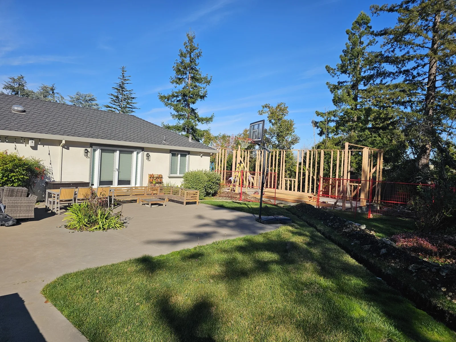 Hillsborough ADU, framing detail, January 2025