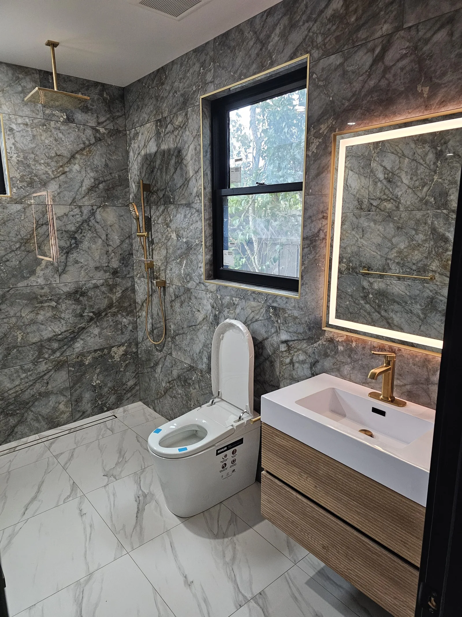 Hillsborough ADU, marble bath detail, January 2026