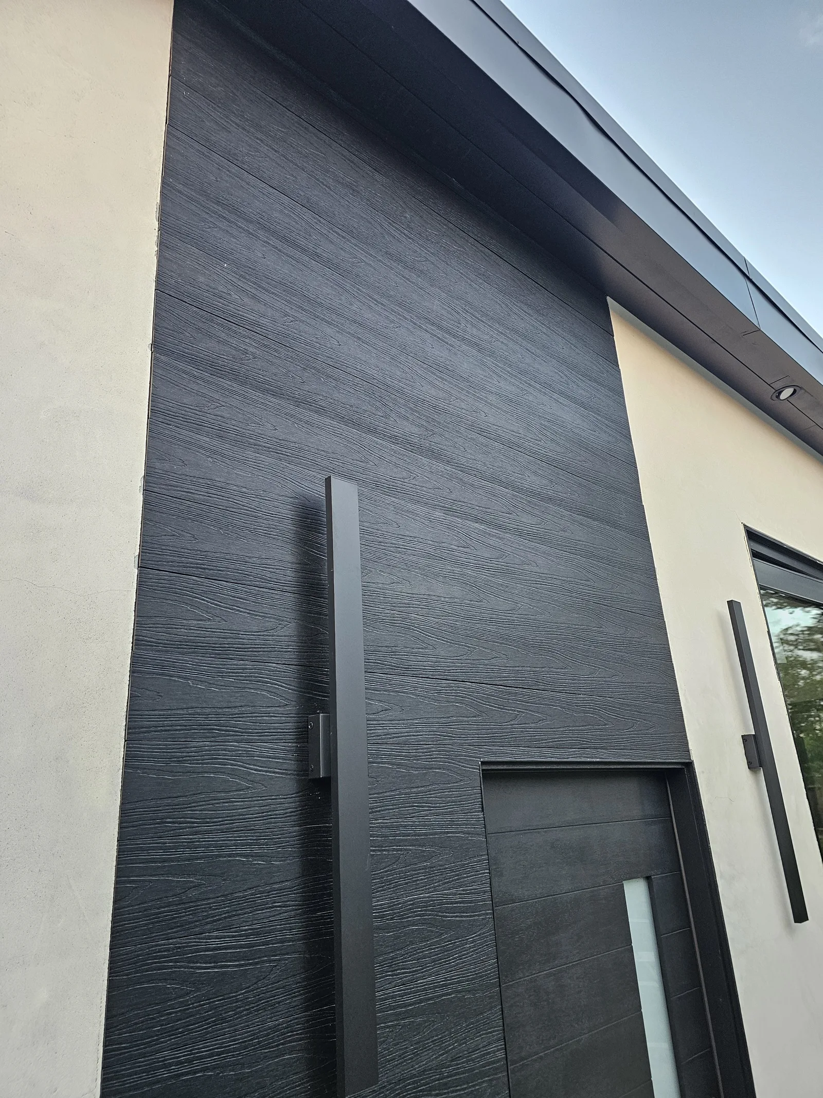 Hillsborough ADU, black composite cladding detail, March 2026